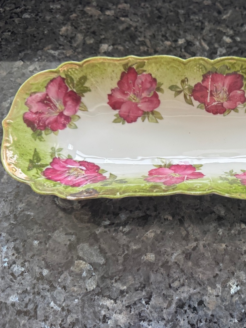Stunning Vintage Golden Crown E&R Bavaria Germany Fruit Dessert Dish  Gold Trim